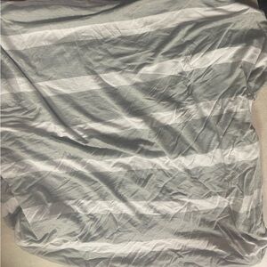 Striped Gray and White Baby CarSeat Canopy